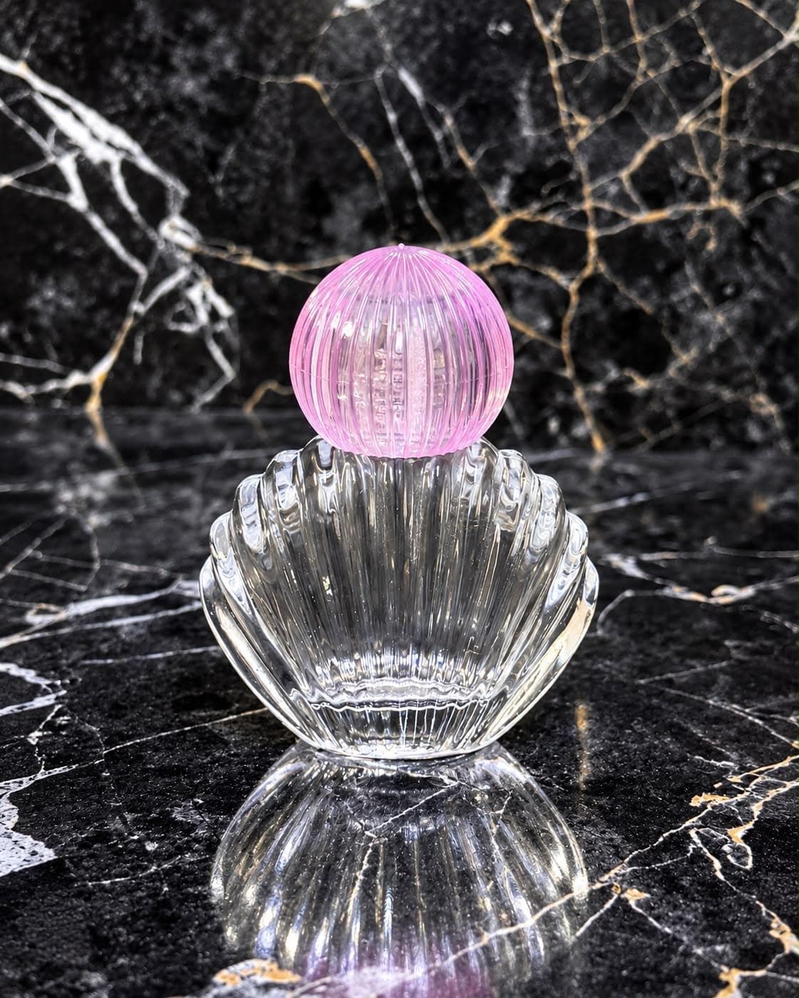 Seashell Glass Bottle with Ball Cap, image 1 of 1