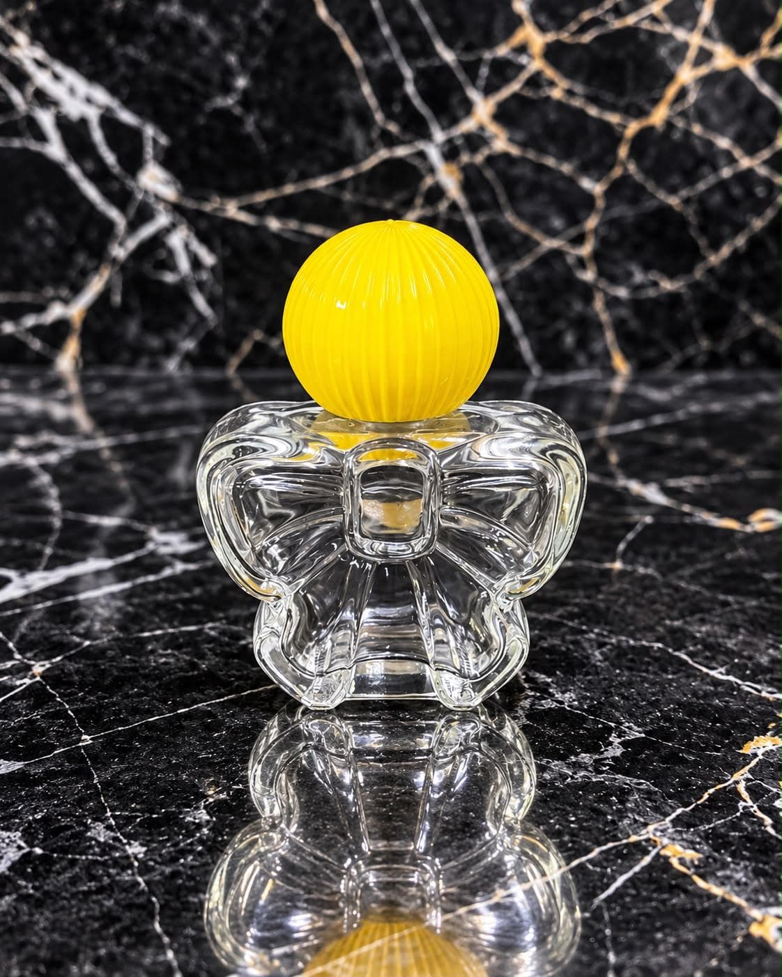 Bow-Shaped Glass Bottle with Ball Cap, image 1 of 1