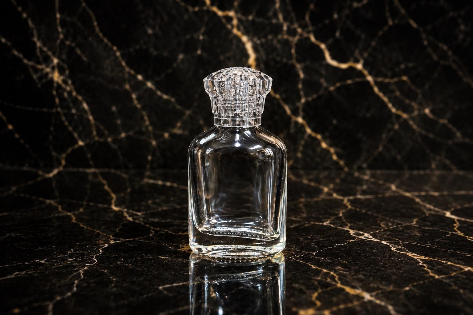 Round-Shouldered Perfume Bottle with Crown Cap, image 1 of 1