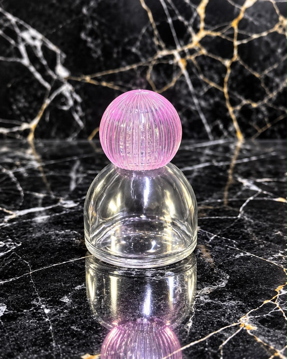 Bell-Shaped Glass Bottle with Ball Cap, image 1 of 1
