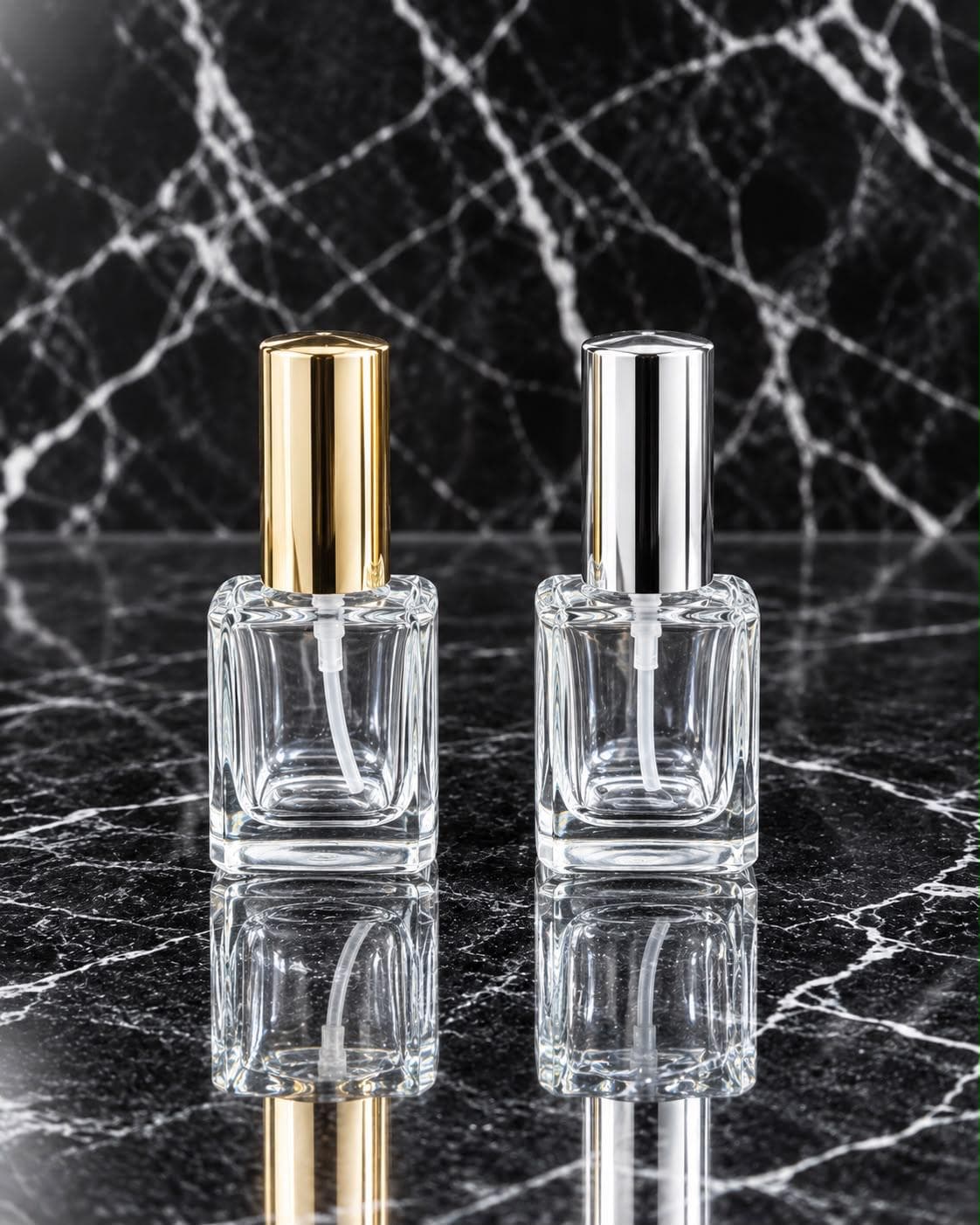 Slim Rectangular Perfume Bottle with Spray Pump, image 1 of 1